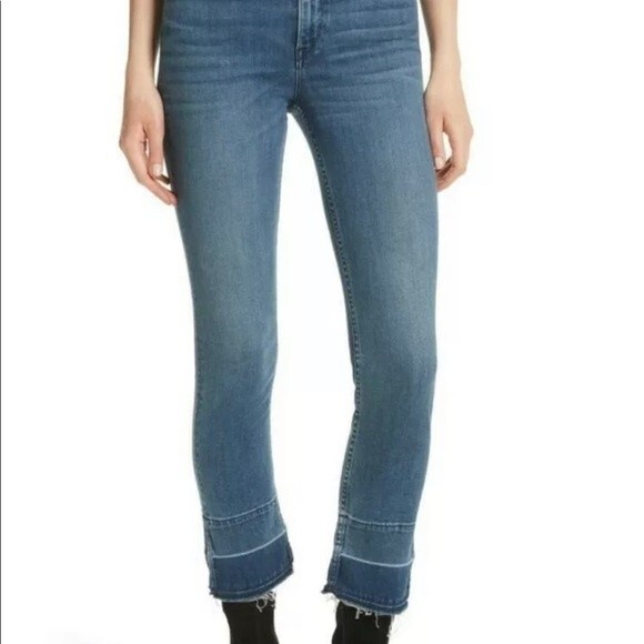 3X1 N.Y.C Womens Blue Released Hem High Rise Denim Straight Leg Jeans size 28 - Picture 2 of 7